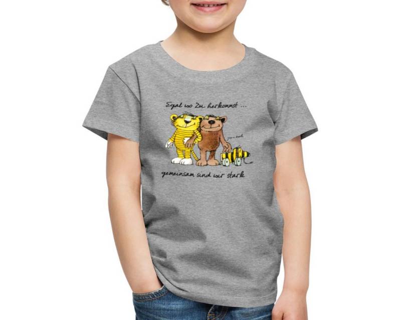 Spreadshirt T-Shirt Janosch Bär Tigerente Tiger Gemeinsam Stark Kinder Premium T-Shirt (1-tlg) von Spreadshirt