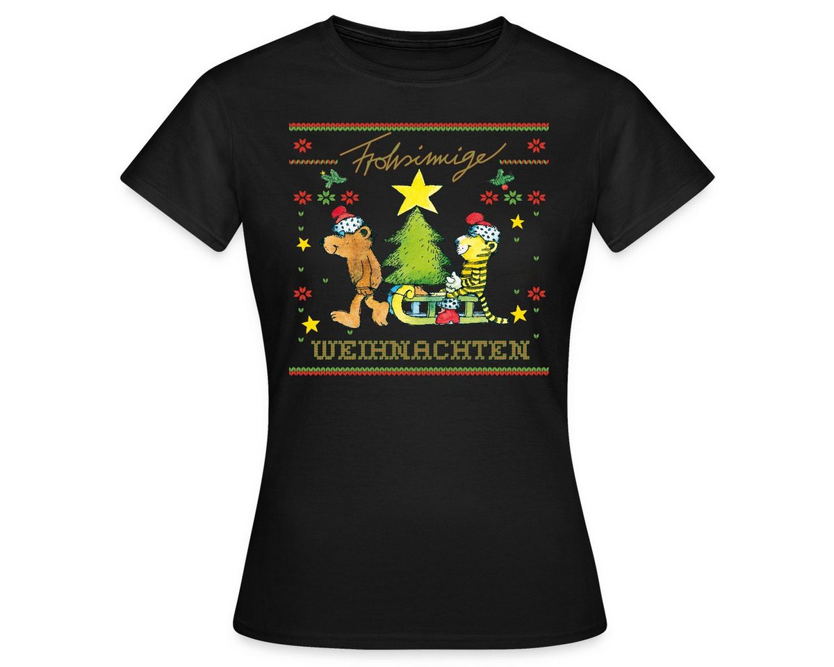 Spreadshirt T-Shirt Janosch Frohsinnige Weihnachten Ugly Christmas Frauen T-Shirt (1-tlg) von Spreadshirt