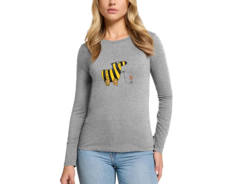 Spreadshirt T-Shirt Janosch Große Tigerente Mit Blume Premium Langarmshirt Damen (1-tlg) von Spreadshirt
