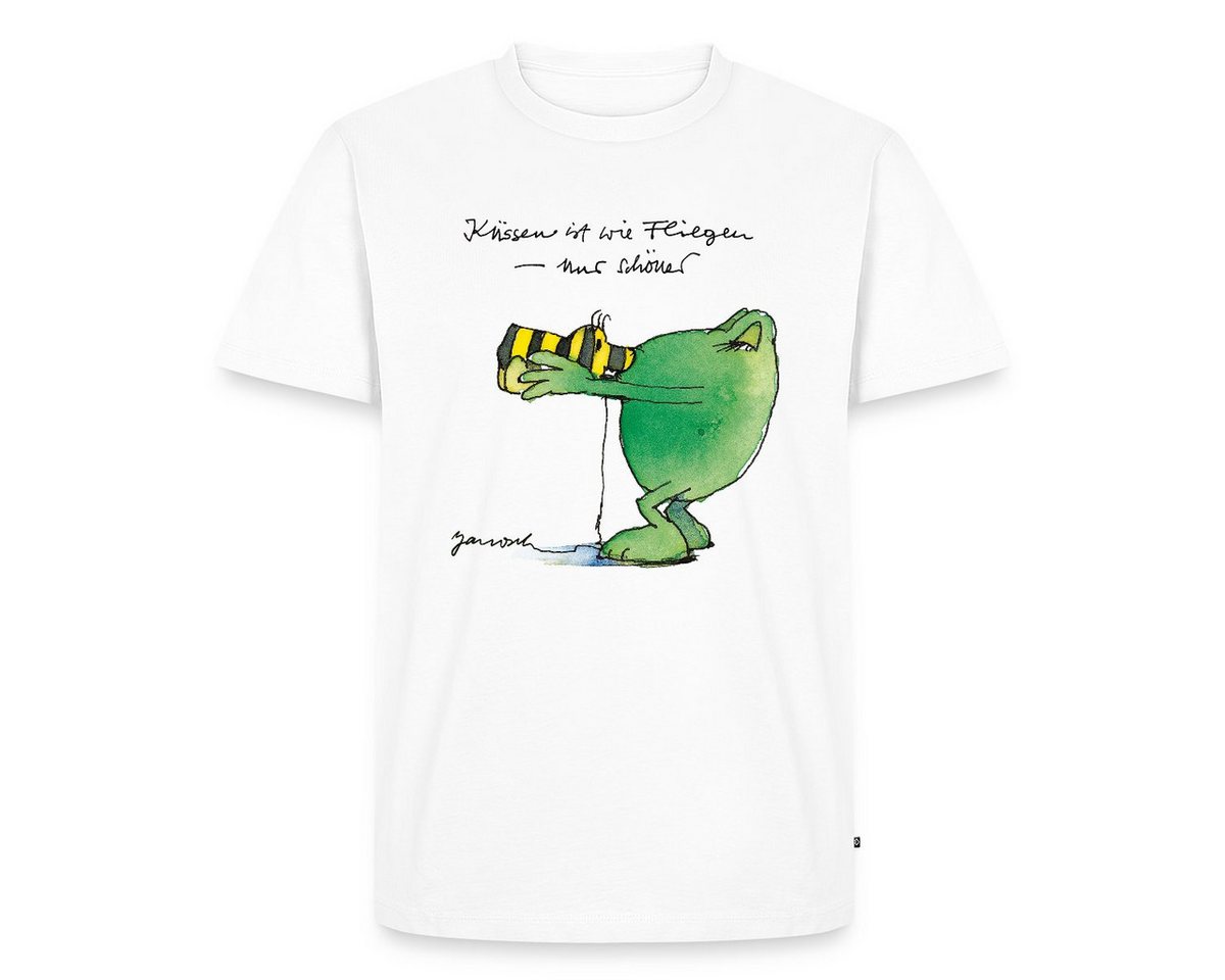 Spreadshirt T-Shirt Janosch Günter Kastenfrosch Küssen Ist Wie Fliegen Männer Premium T-Sh (1-tlg) von Spreadshirt