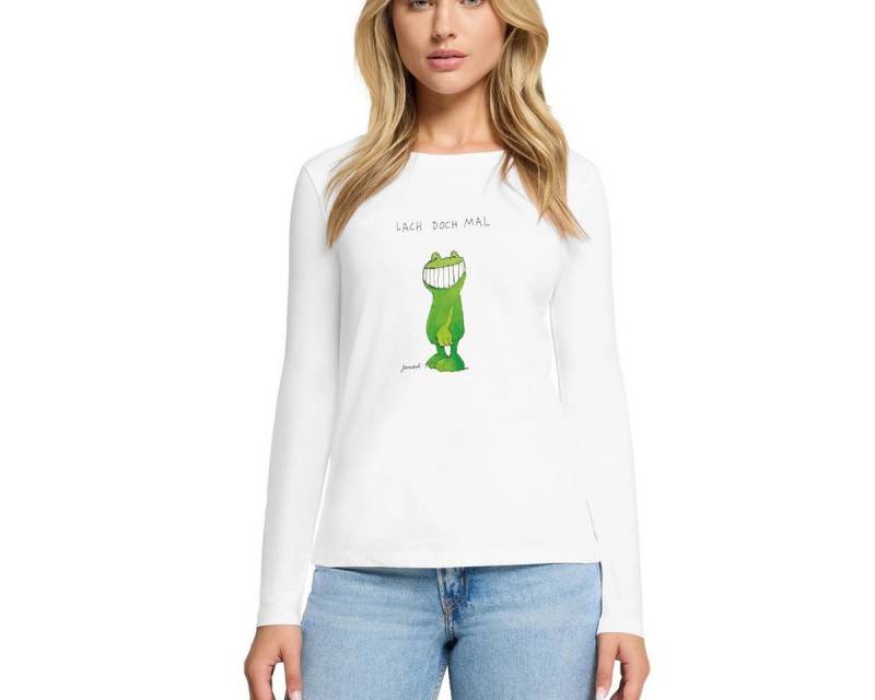 Spreadshirt T-Shirt Janosch Günter Kastenfrosch Lach Doch Mal Premium Langarmshirt Damen (1-tlg) von Spreadshirt