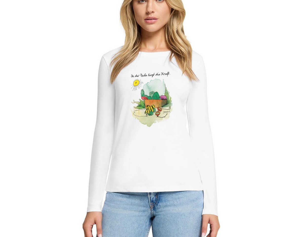 Spreadshirt T-Shirt Janosch Günter Kastenfrosch Tigerente Premium Langarmshirt Damen (1-tlg) von Spreadshirt