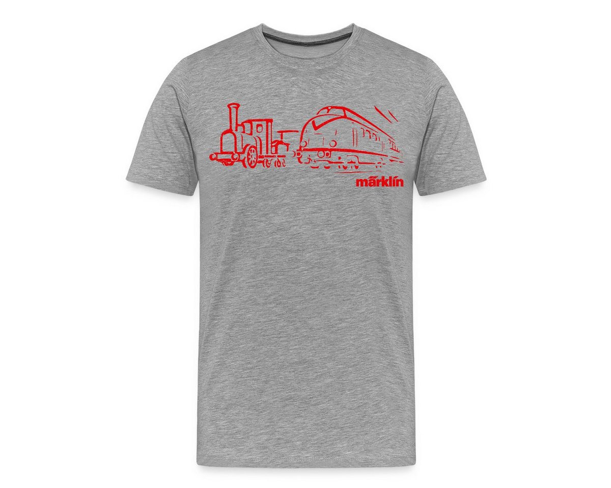 Spreadshirt T-Shirt Märklin Eisenbahnen Line Art Männer Premium T-Shirt (1-tlg) von Spreadshirt