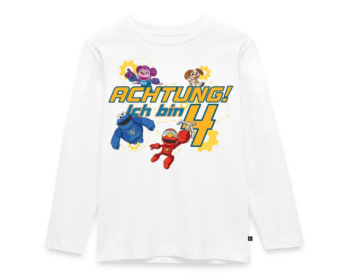 Spreadshirt T-Shirt Mecha Builders Kinderhelden Team Achtung Ich Bin 4 Kinder Premium Lang (1-tlg) von Spreadshirt
