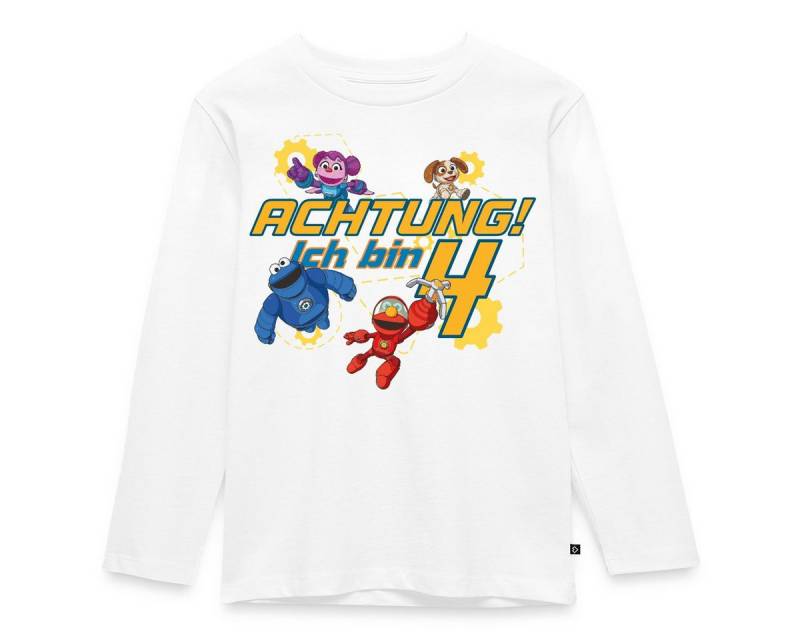 Spreadshirt T-Shirt Mecha Builders Kinderhelden Team Achtung Ich Bin 4 Kinder Premium Lang (1-tlg) von Spreadshirt