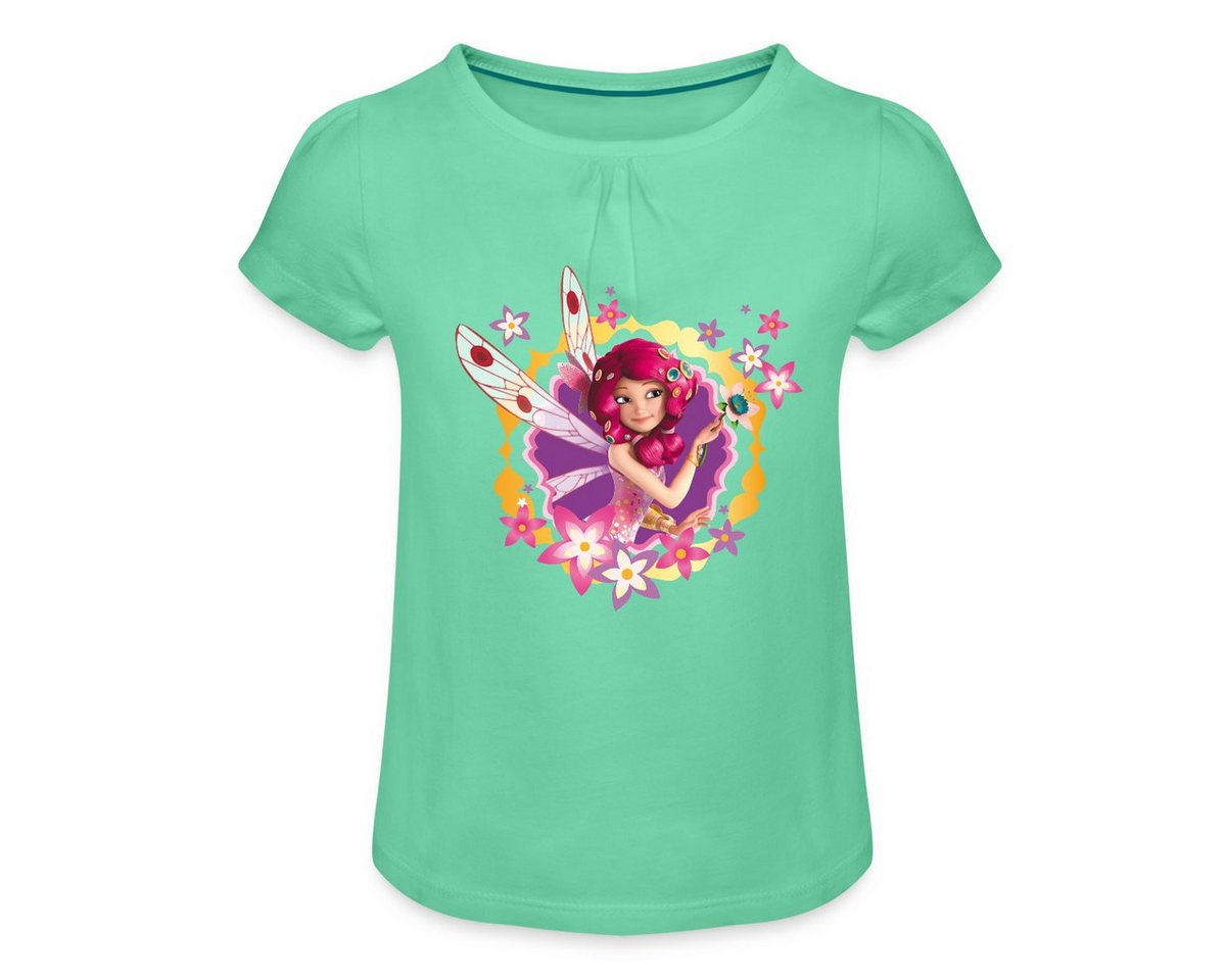 Spreadshirt T-Shirt Mia and Me Blumen Und Die Elfe Mia Mädchen T-Shirt mit Raffungen (1-tlg) von Spreadshirt