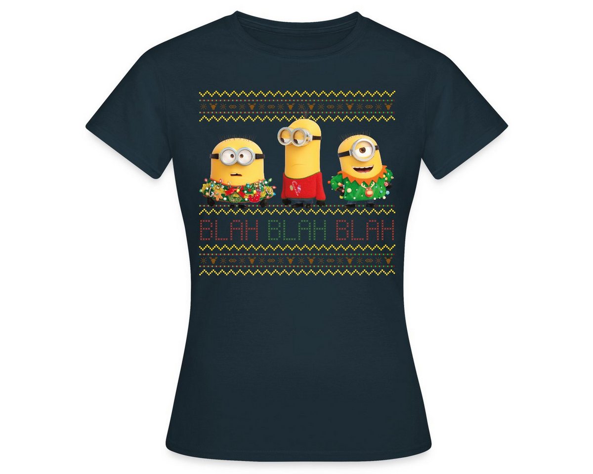 Spreadshirt T-Shirt Minions Ugly X-Mas Blah Ugly Christmas Weihnachten Frauen T-Shirt (1-tlg) von Spreadshirt