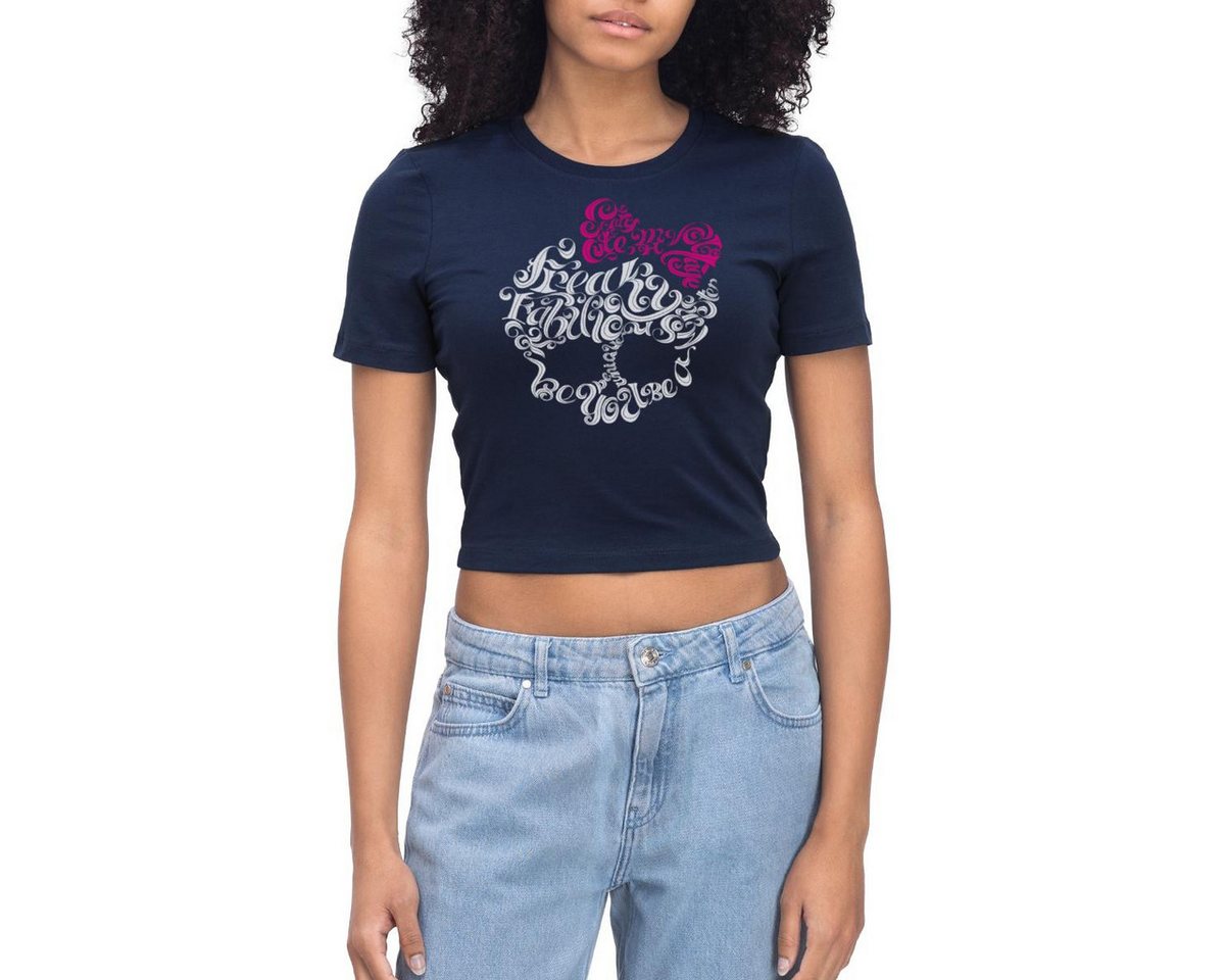 Spreadshirt T-Shirt Monster High™ Totenkopf Mit Schleife Crop T-Shirt (1-tlg) von Spreadshirt