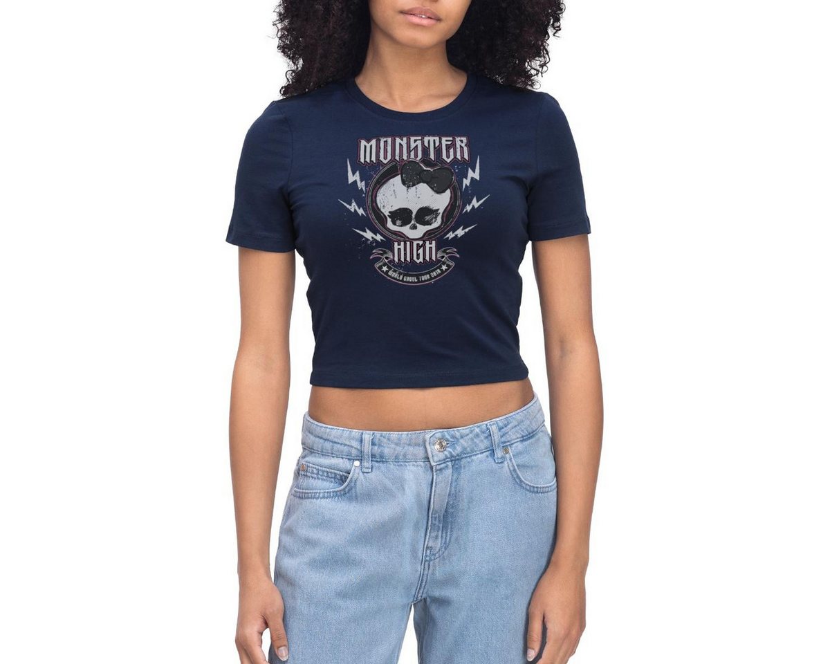 Spreadshirt T-Shirt Monster High™ World Ghoul Tour Totenkopf-Design Crop T-Shirt (1-tlg) von Spreadshirt