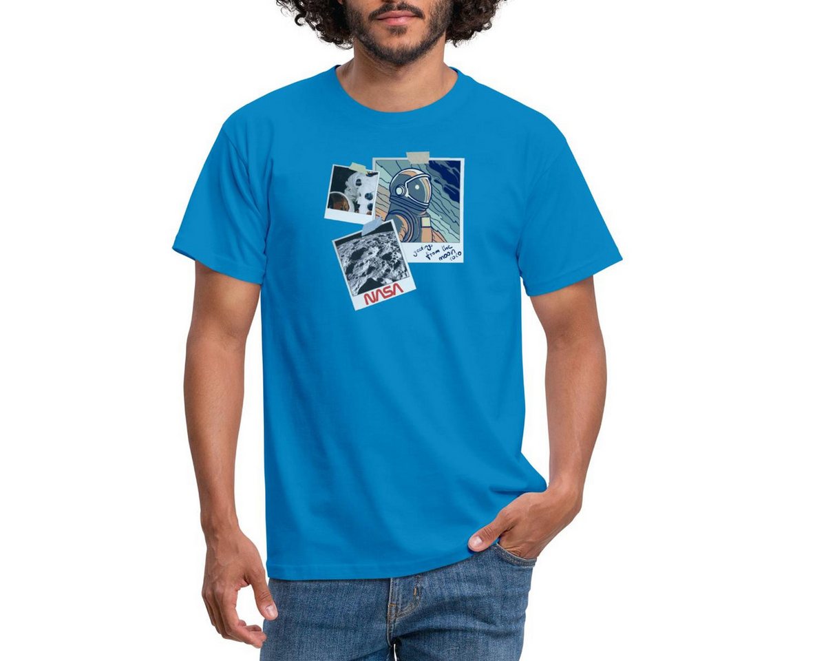 Spreadshirt T-Shirt NASA Greetings From The Moon Design Männer T-Shirt (1-tlg) von Spreadshirt