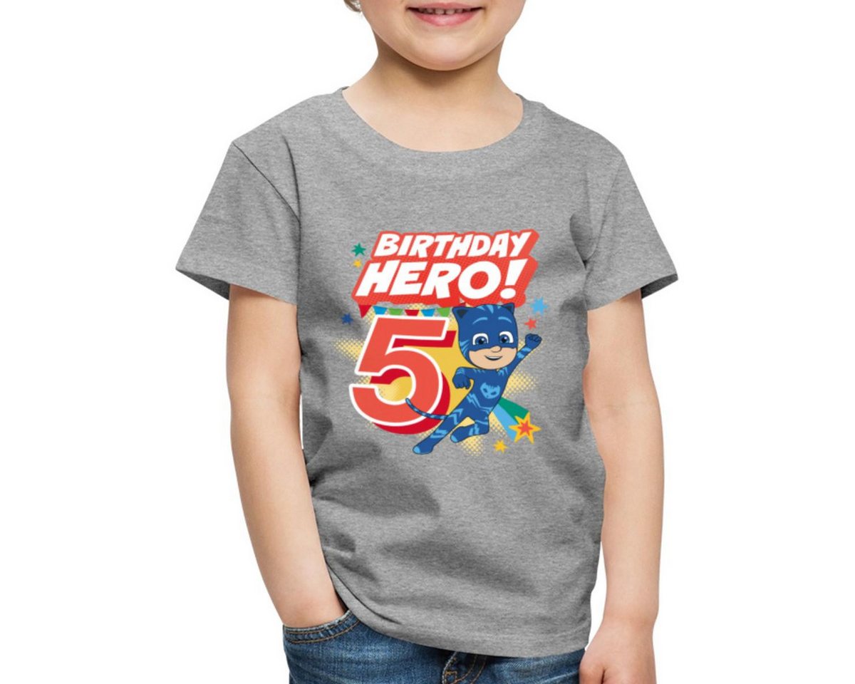 Spreadshirt T-Shirt PJ Masks Catboy Birthday Hero 5. Geburtstag Kinder Premium T-Shirt (1-tlg) von Spreadshirt
