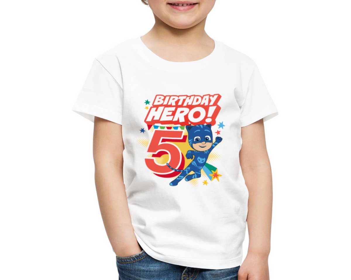 Spreadshirt T-Shirt PJ Masks Catboy Birthday Hero 5. Geburtstag Kinder Premium T-Shirt (1-tlg) von Spreadshirt