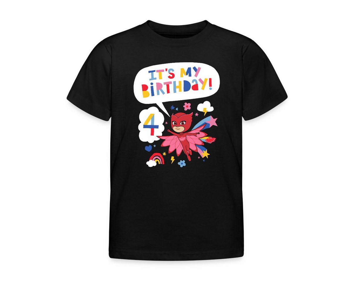 Spreadshirt T-Shirt PJ Masks Eulette Geburtstags Design 4. Geburtstag Kinder T-Shirt (1-tlg) von Spreadshirt