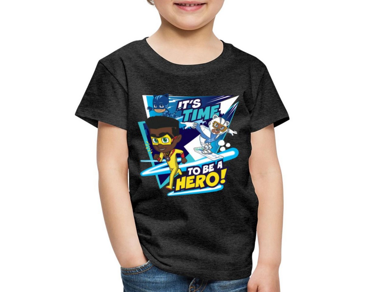 Spreadshirt T-Shirt PJ Masks It's Time To Be A Hero Mit Newton Star Kinder Premium T-Shirt (1-tlg) von Spreadshirt