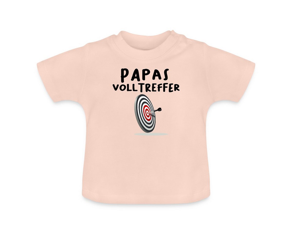 Spreadshirt T-Shirt Papas Volltreffer Witziger Spruch Dart Baby Baby Bio-T-Shirt mit Rundh (1-tlg) von Spreadshirt