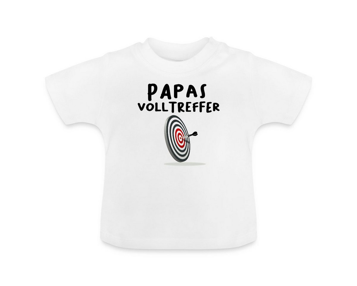 Spreadshirt T-Shirt Papas Volltreffer Witziger Spruch Dart Baby Baby Bio-T-Shirt mit Rundh (1-tlg) von Spreadshirt
