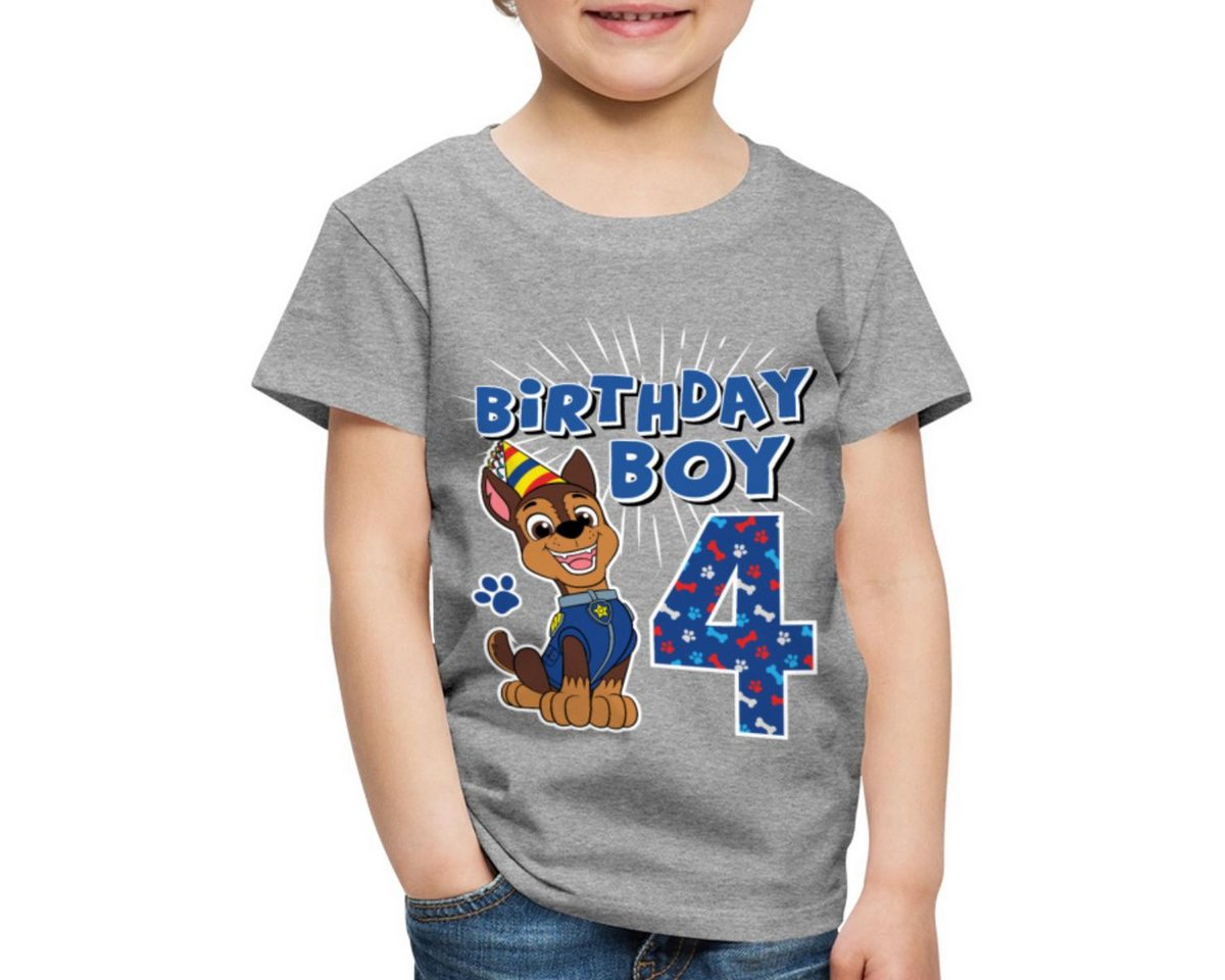 Spreadshirt T-Shirt Paw Patrol 4 Jahre Alt Geschenk 4. Geburtstag Chase Kinder Premium T-S (1-tlg) von Spreadshirt
