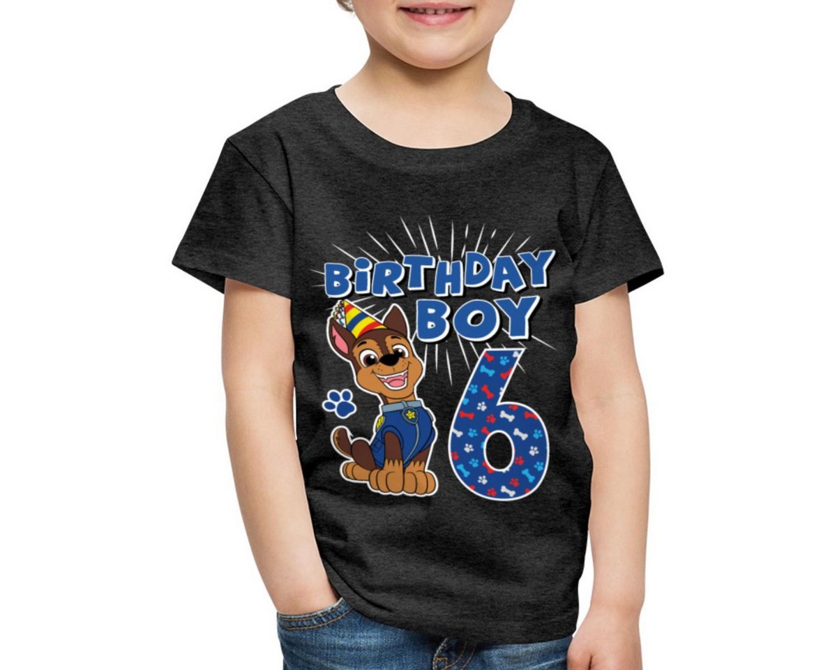 Spreadshirt T-Shirt Paw Patrol Geschenk 6 Jahre Alt 6. Geburtstag Chase Kinder Premium T-S (1-tlg) von Spreadshirt