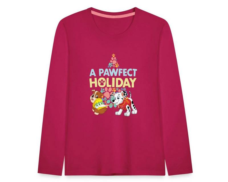 Spreadshirt T-Shirt Paw Patrol Rubble & Marshall Weihnachts-Design Kinder Premium Langarms (1-tlg) von Spreadshirt