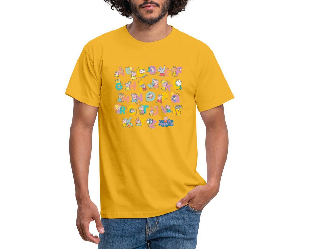 Spreadshirt T-Shirt Peppa Pig Design Alphabet Mit Peppa Männer T-Shirt (1-tlg) von Spreadshirt