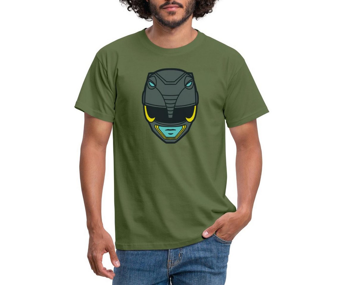 Spreadshirt T-Shirt Power Rangers Schwarzer Ranger Helm Männer T-Shirt (1-tlg) von Spreadshirt
