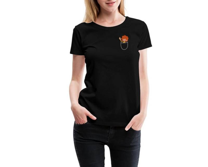 Spreadshirt T-Shirt Pumuckl Design Mit Fröhlich Winkendem Pumuckl Frauen Premium T-Shirt (1-tlg) von Spreadshirt