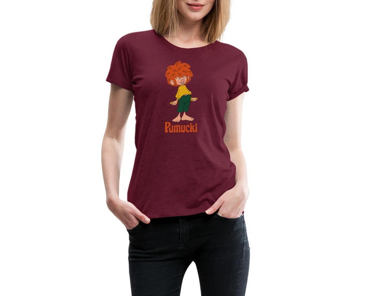 Spreadshirt T-Shirt Pumuckl Mit Frecher Pose Und Verschmitztem Lächeln Frauen Premium T-Sh (1-tlg) von Spreadshirt