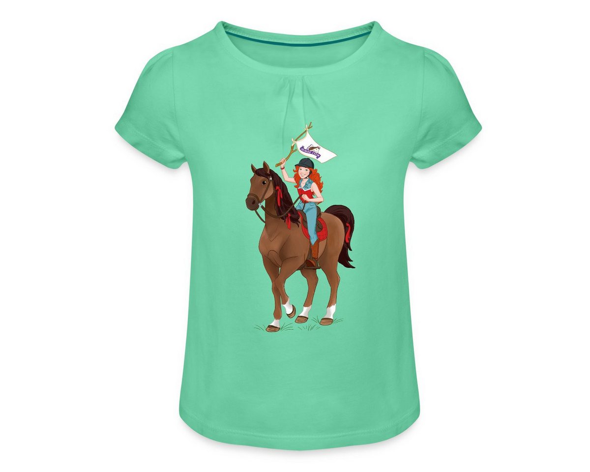 Spreadshirt T-Shirt Schleich Horse Club Hannah auf Pferd Cayenne Mädchen T-Shirt mit Raffu (1-tlg) von Spreadshirt