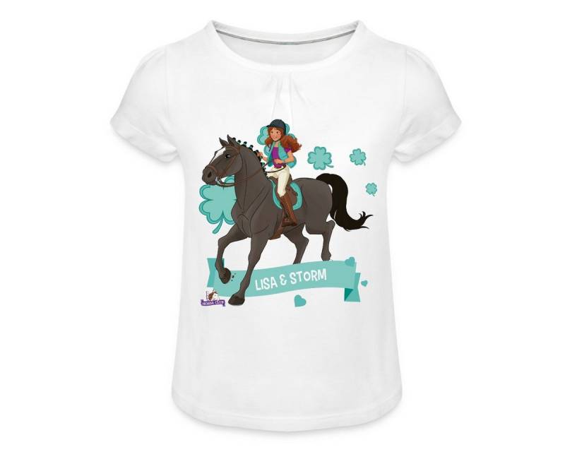 Spreadshirt T-Shirt Schleich Horse Club Lisa & Storm reiten aus Mädchen T-Shirt Twist (1-tlg) von Spreadshirt