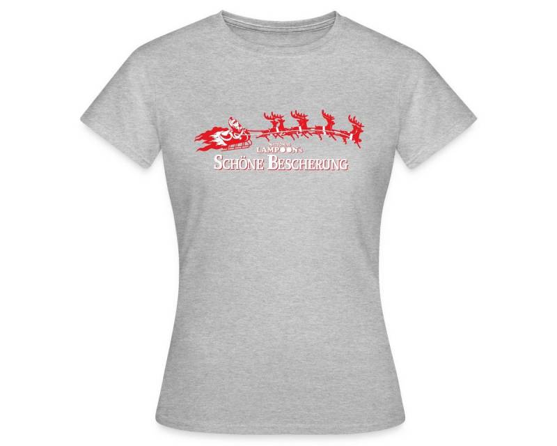 Spreadshirt T-Shirt Schöne Bescherung Logo Mit Weihnachtsmann Frauen T-Shirt (1-tlg) von Spreadshirt