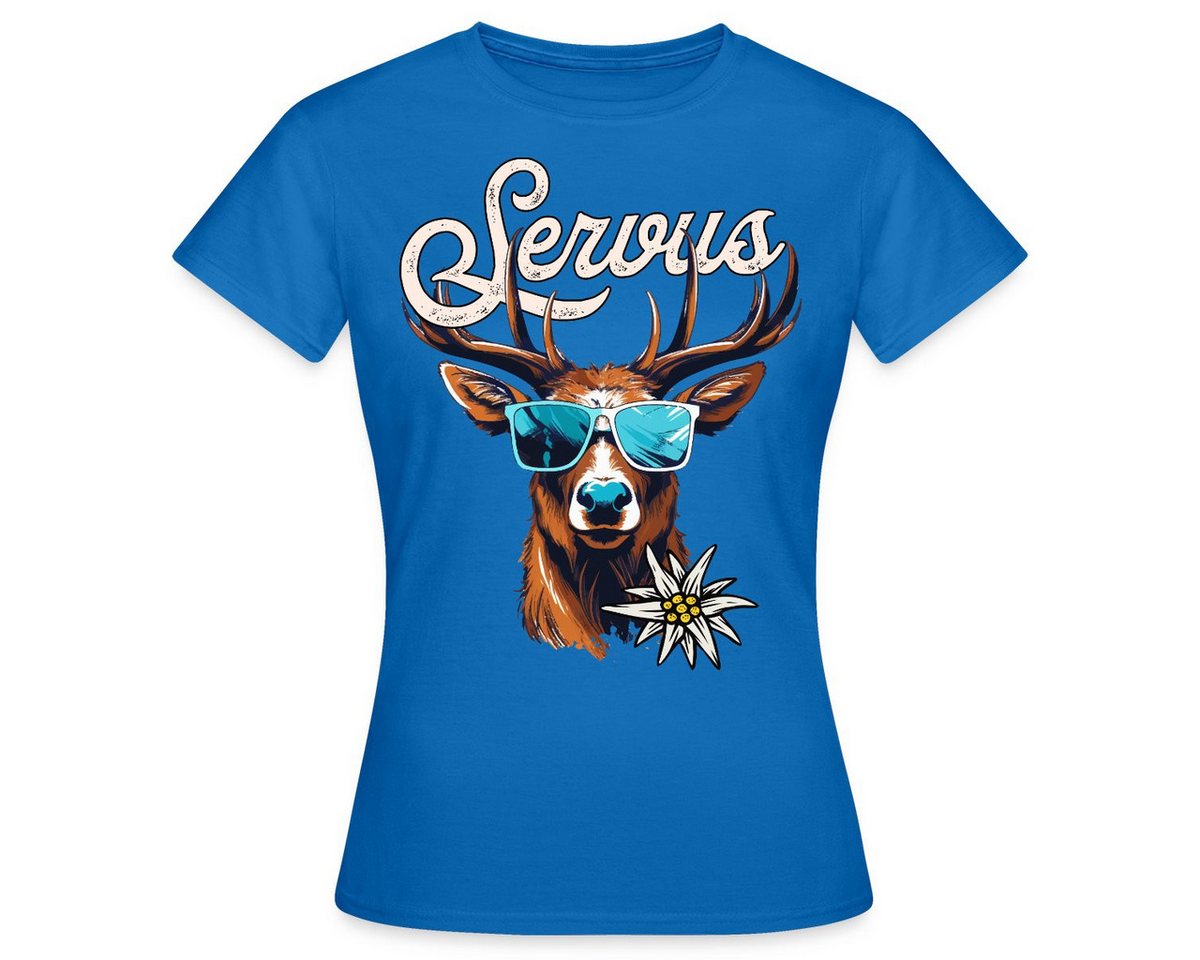 Spreadshirt T-Shirt Servus Hirsch Mit Sonnenbrille Oktoberfest Frauen T-Shirt (1-tlg) von Spreadshirt