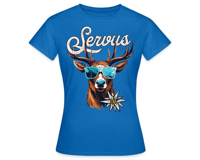 Spreadshirt T-Shirt Servus Hirsch Mit Sonnenbrille Oktoberfest Frauen T-Shirt (1-tlg) von Spreadshirt