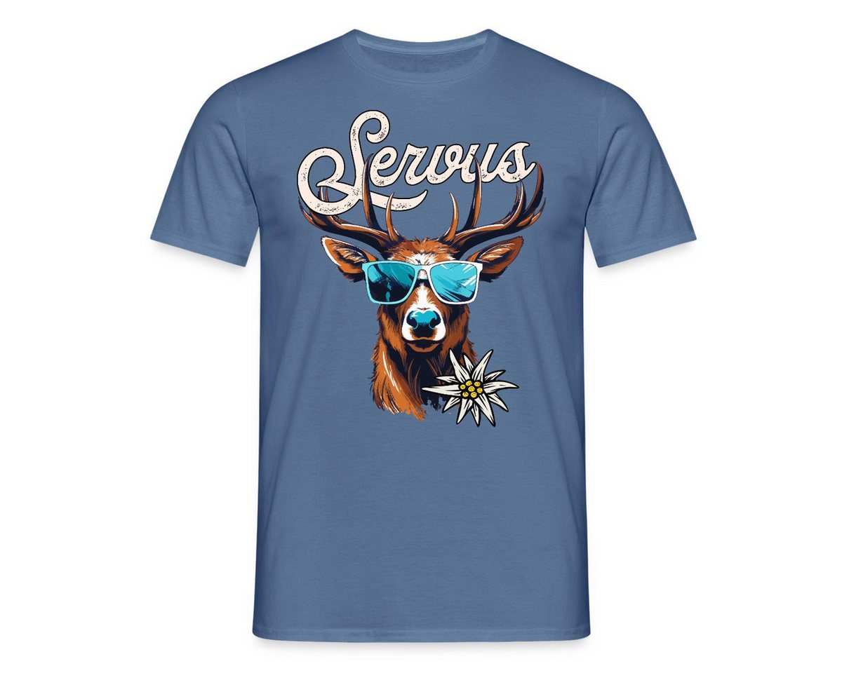Spreadshirt T-Shirt Servus Hirsch Mit Sonnenbrille Oktoberfest Männer T-Shirt (1-tlg) von Spreadshirt