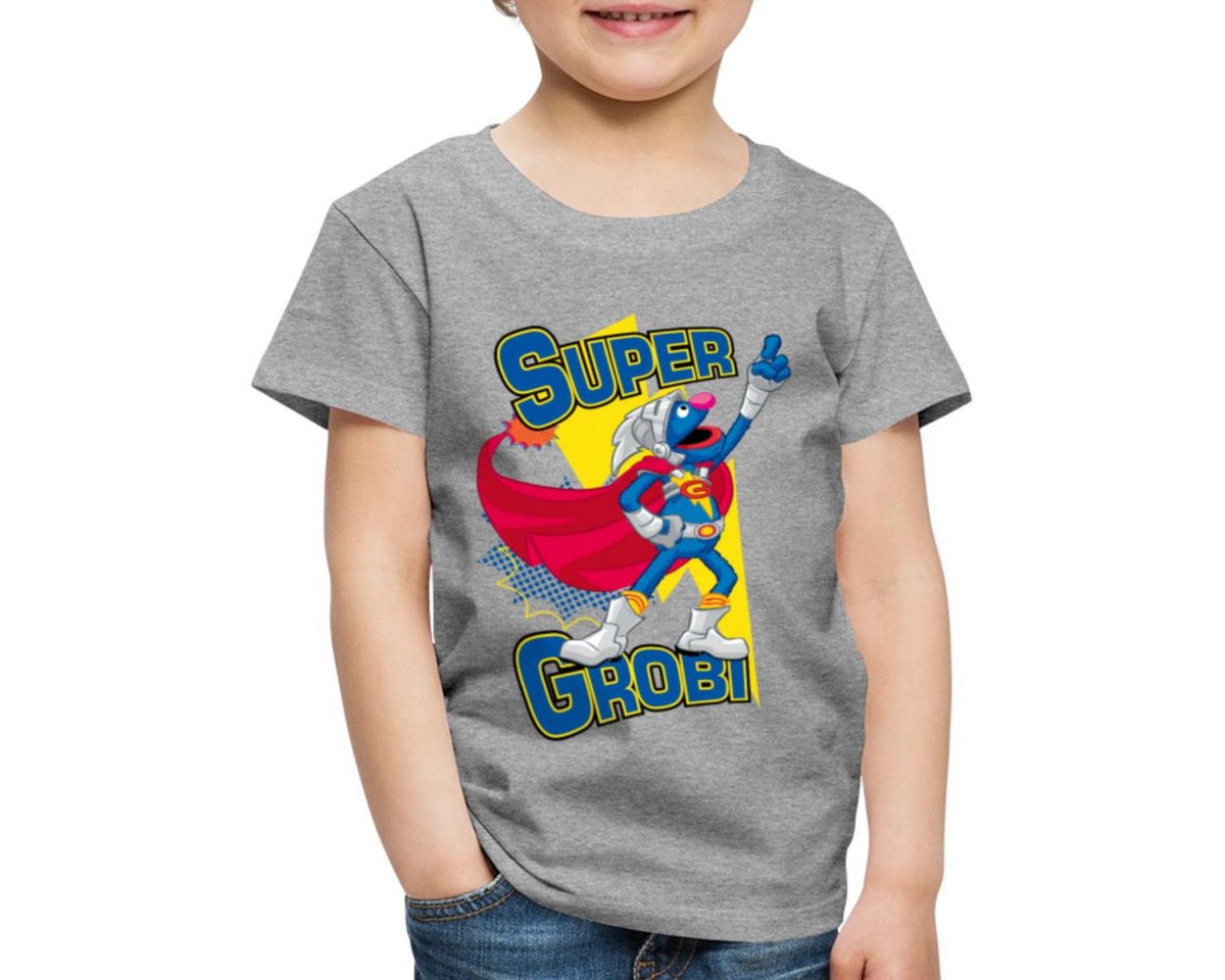 Spreadshirt T-Shirt Sesamstraße Grobi Supergrobi Superheld Kinder Premium T-Shirt (1-tlg) von Spreadshirt