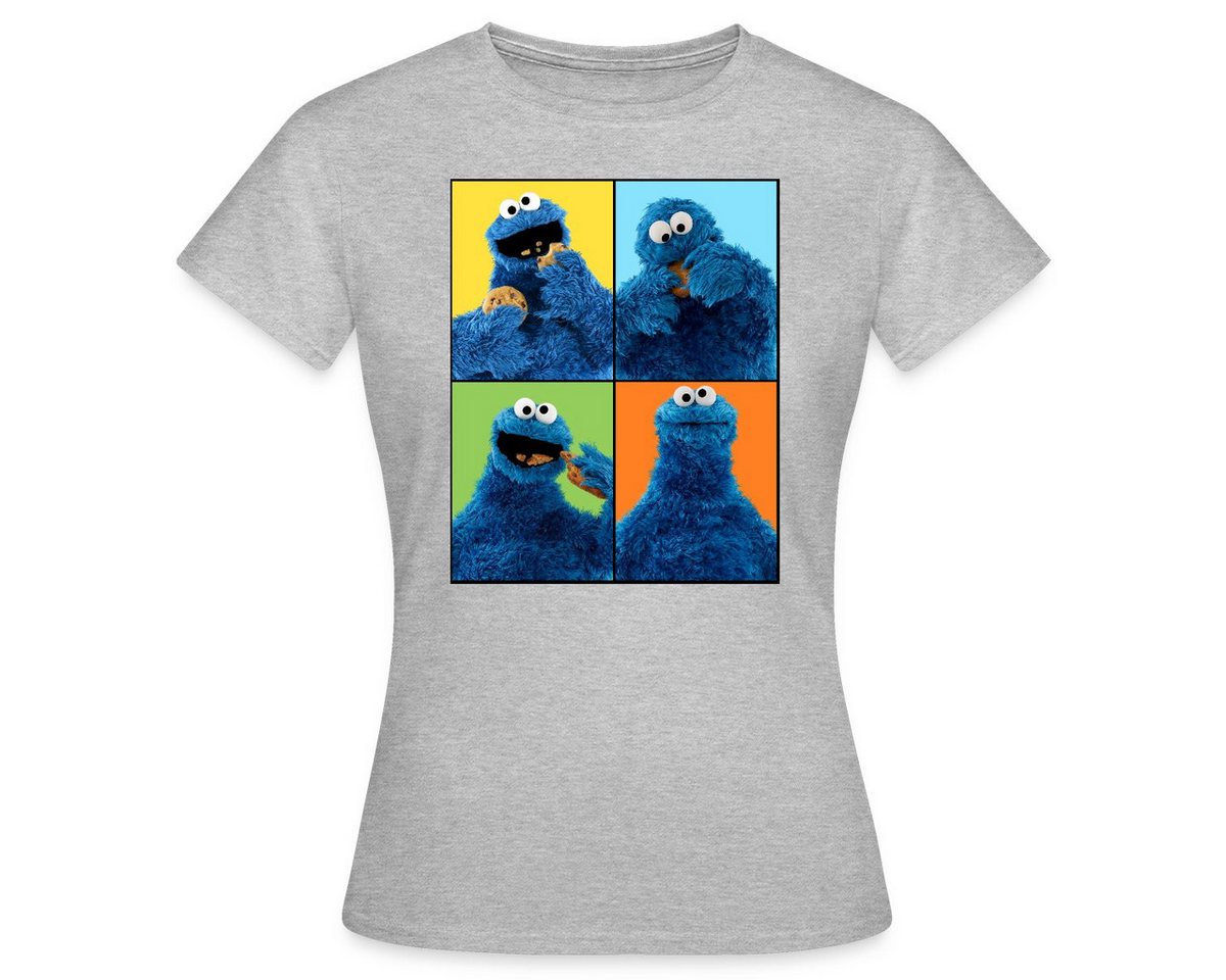 Spreadshirt T-Shirt Sesamstraße Krümelmonster Posen Frauen T-Shirt (1-tlg) von Spreadshirt