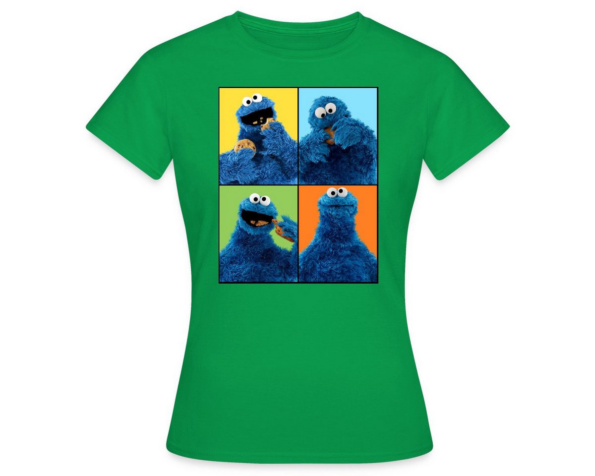 Spreadshirt T-Shirt Sesamstraße Krümelmonster Posen Frauen T-Shirt (1-tlg) von Spreadshirt