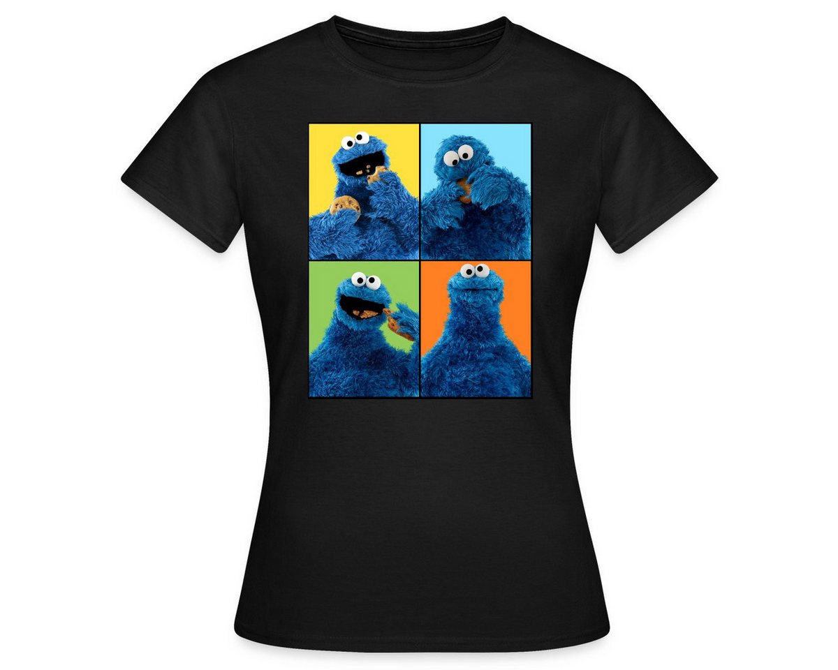 Spreadshirt T-Shirt Sesamstraße Krümelmonster Posen Frauen T-Shirt (1-tlg) von Spreadshirt