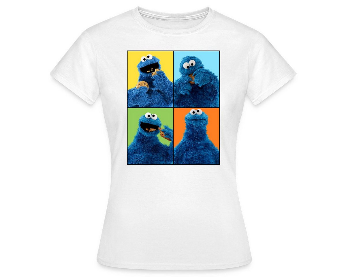 Spreadshirt T-Shirt Sesamstraße Krümelmonster Posen Frauen T-Shirt (1-tlg) von Spreadshirt