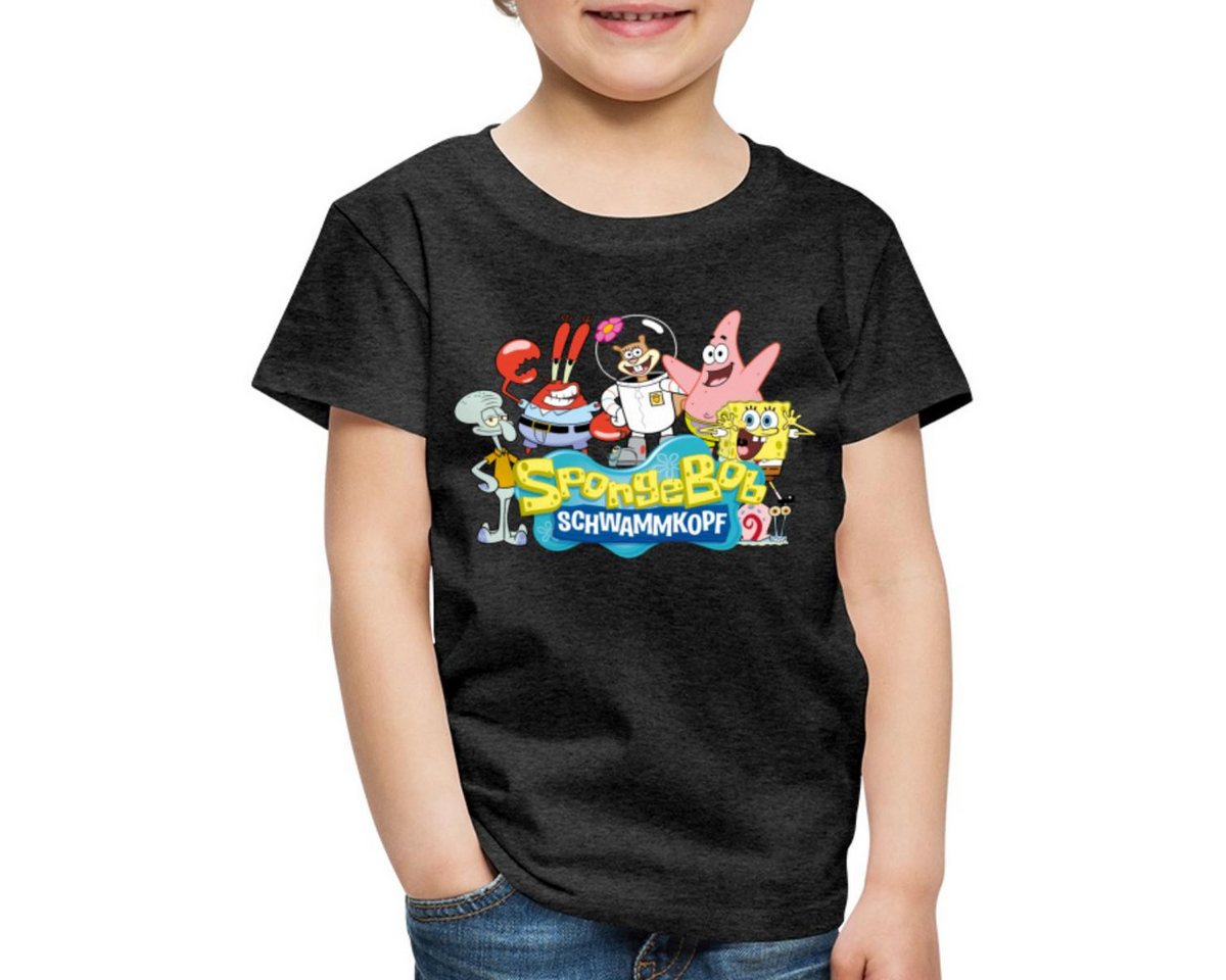 Spreadshirt T-Shirt SpongeBob Schwammkopf Logo Patrick Thaddäus Krabs Kinder Premium T-Shi (1-tlg) von Spreadshirt
