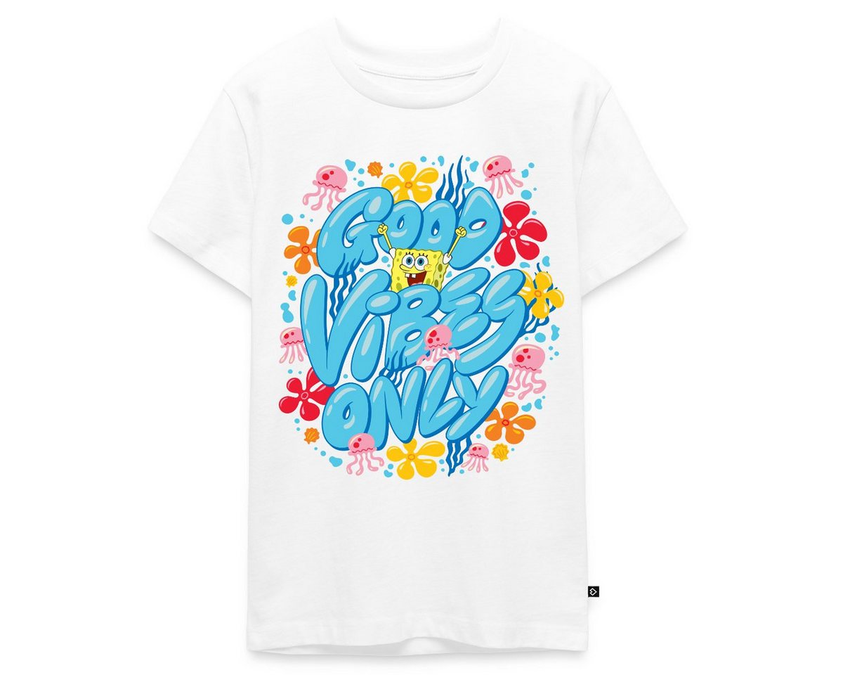 Spreadshirt T-Shirt Spongebob Schwammkopf Good Vibes Only Teenager Premium T-Shirt (1-tlg) von Spreadshirt