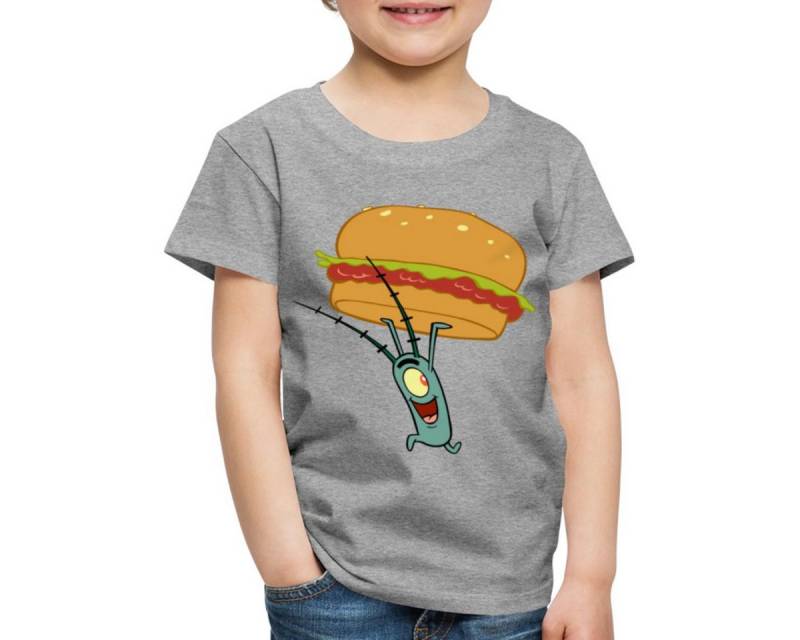 Spreadshirt T-Shirt Spongebob Schwammkopf Plankton Mit Hamburger Kinder Premium T-Shirt (1-tlg) von Spreadshirt
