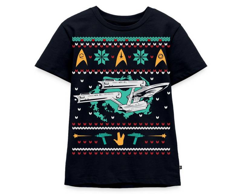 Spreadshirt T-Shirt Star Trek Raumschiff Enterprise Ugly Christmas Kinder Premium T-Shirt (1-tlg) von Spreadshirt