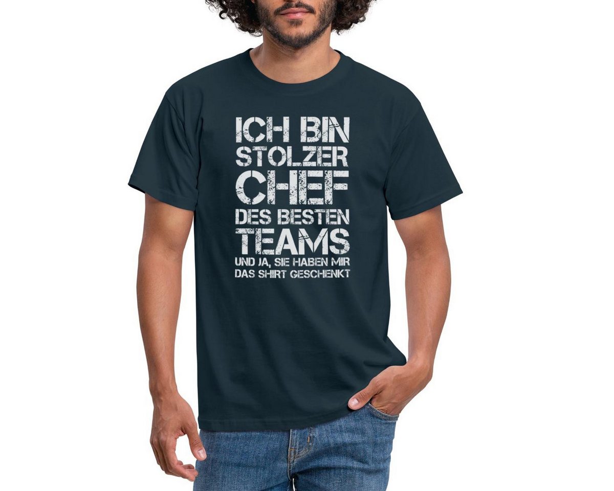 Spreadshirt T-Shirt Stolzer Chef Des Besten Teams Geschenk Geschenkidee für den Boss Männe (1-tlg) von Spreadshirt