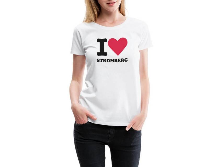 Spreadshirt T-Shirt Stromberg Fanartikel I Love Stromberg Frauen Premium T-Shirt (1-tlg) von Spreadshirt