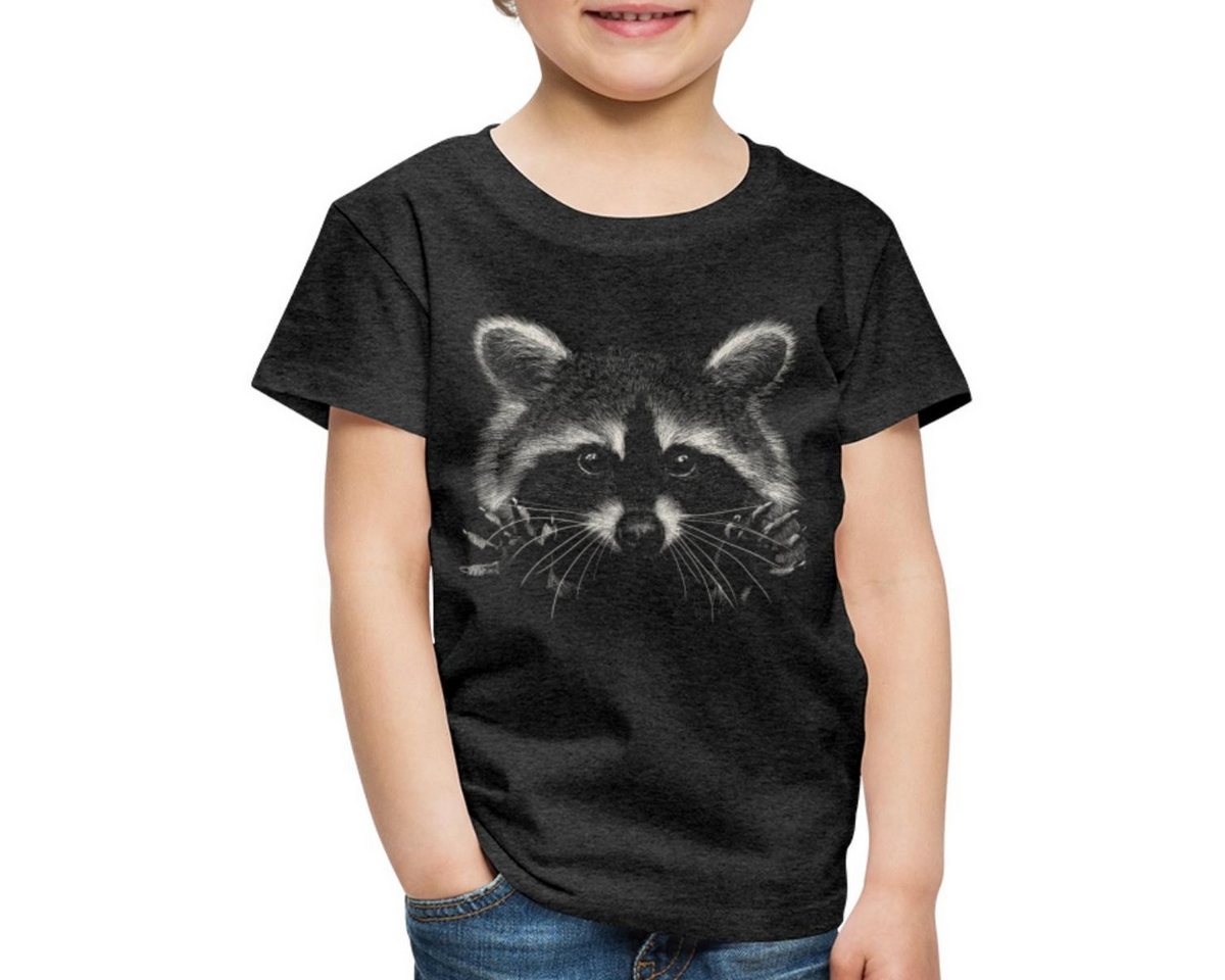 Spreadshirt T-Shirt Süßer Waschbär Lustig Racoon Kinder Premium T-Shirt (1-tlg) von Spreadshirt