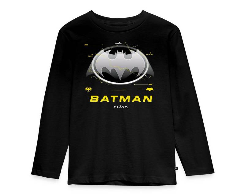 Spreadshirt T-Shirt The Flash Klassisches Batman Logo In Grau Kinder Premium Langarmshirt (1-tlg) von Spreadshirt
