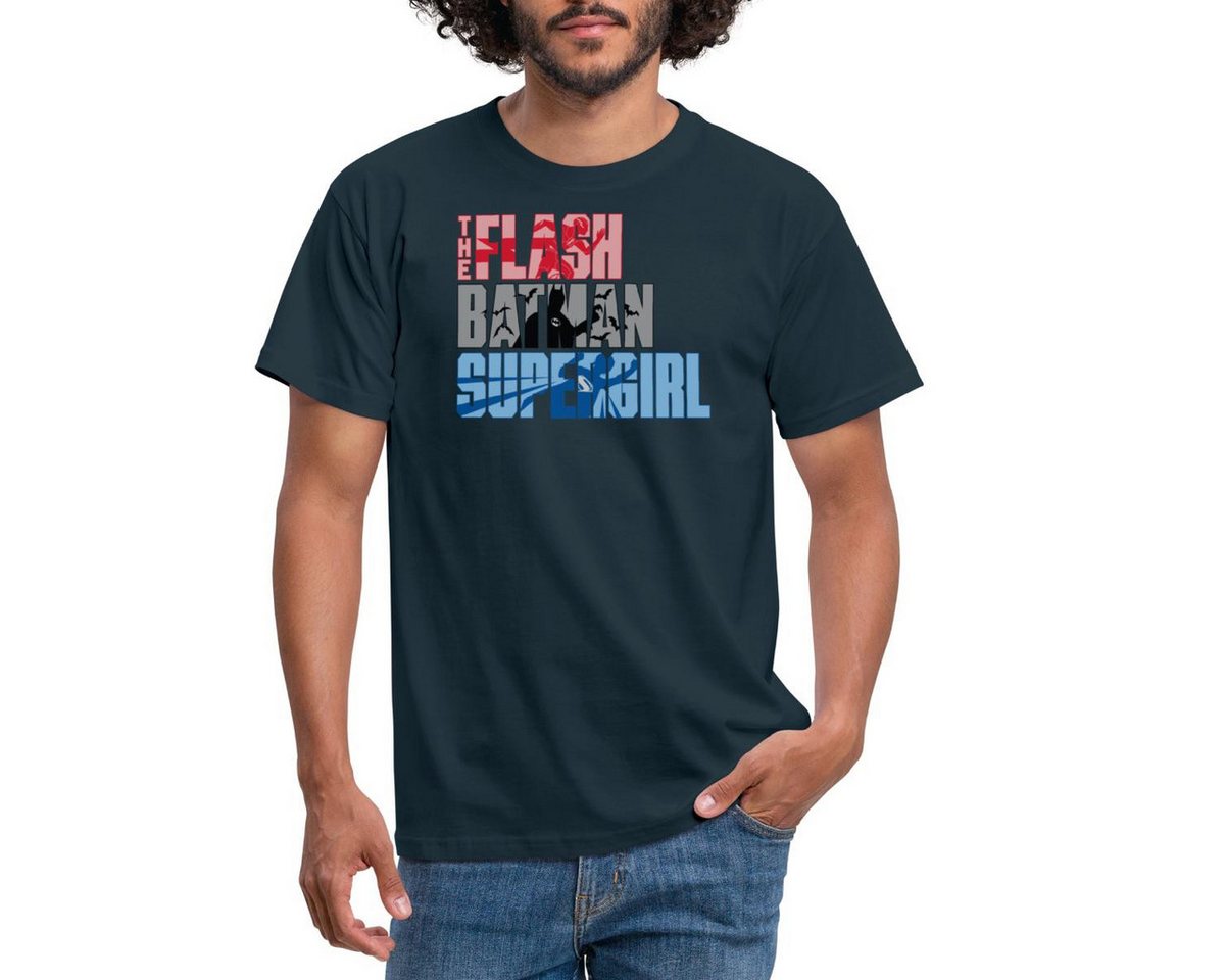 Spreadshirt T-Shirt The Flash Schriftzug Batman Supergirl Männer T-Shirt (1-tlg) von Spreadshirt