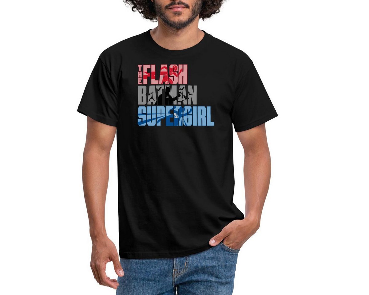 Spreadshirt T-Shirt The Flash Schriftzug Batman Supergirl Männer T-Shirt (1-tlg) von Spreadshirt