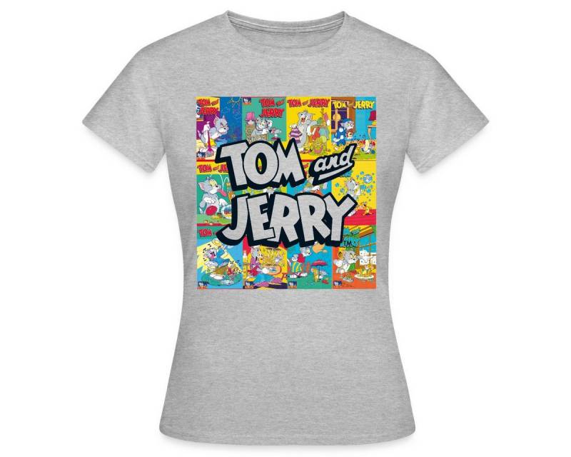 Spreadshirt T-Shirt Tom Und Jerry Logo Mit Vintage-Cover Collage Frauen T-Shirt (1-tlg) von Spreadshirt
