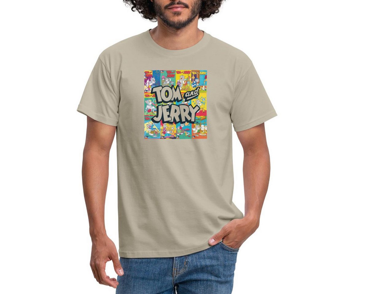 Spreadshirt T-Shirt Tom Und Jerry Logo Mit Vintage-Cover Collage Männer T-Shirt (1-tlg) von Spreadshirt